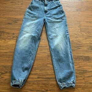 MOTHER Blue Jeggings with Elastic Cuffs